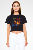 Edguy Siyah Crop Top Tişört
