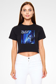 Edguy Siyah Crop Top Tişört