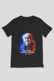 Edison Alıntı Baskılı Unisex V Yaka Siyah Tİşört - Tshirt