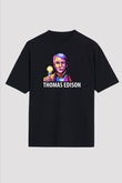 Edison Ampul Baskılı Unisex Oversize Tişört - Tshirt