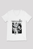 Edward Scissorhands Beyaz Unisex  V Yaka Tişört
