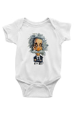 Einstein Baskılı Beyaz Unisex Bebek Body - Zıbın