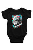Einstein Baskılı Siyah Bebek Body - Zıbın