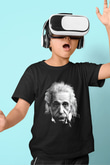Einstein Baskılı Siyah Unisex Çocuk Tişört
