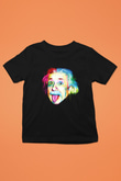 Einstein Baskılı Siyah Unisex Çocuk Tişört