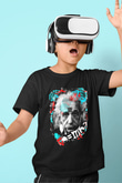 Einstein Baskılı Siyah Unisex Çocuk Tişört