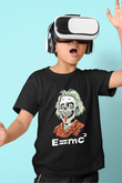 Einstein Baskılı Siyah Unisex Çocuk Tişört
