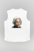 Einstein Beyaz Unisex Kolsuz Tişört