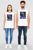 Einstein Beyaz Unisex Kolsuz Tişört
