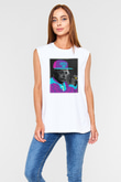 Einstein Beyaz Unisex Kolsuz Tişört