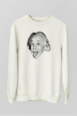 Einstein Beyaz Unisex Sweatshirt