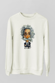 Einstein Beyaz Unisex Sweatshirt