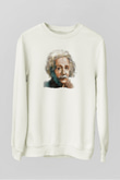 Einstein Beyaz Unisex Sweatshirt