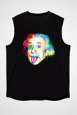 Einstein Siyah Unisex Kolsuz Tişört