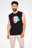 Einstein Siyah Unisex Kolsuz Tişört