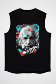 Einstein Siyah Unisex Kolsuz Tişört
