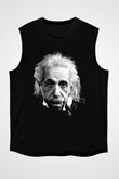Einstein Siyah Unisex Kolsuz Tişört
