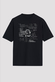 Einstein Siyah Unisex Oversize Tişört T-Shirt