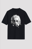 Einstein Siyah Unisex Oversize Tişört T-Shirt