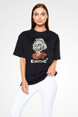Einstein Siyah Unisex Oversize Tişört T-Shirt