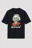 Einstein Siyah Unisex Oversize Tişört T-Shirt