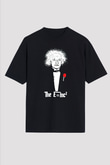 Einstein Siyah Unisex Oversize Tişört T-Shirt