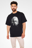 Einstein Siyah Unisex Oversize Tişört T-Shirt