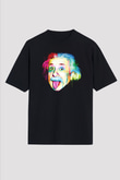 Einstein Siyah Unisex Oversize Tişört T-Shirt