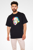 Einstein Siyah Unisex Oversize Tişört T-Shirt