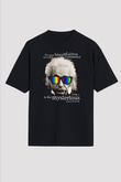 Einstein Siyah Unisex Oversize Tişört T-Shirt