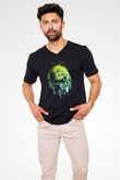 Einstein Siyah Unisex V Yaka Tişört T-Shirt