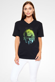 Einstein Siyah Unisex V Yaka Tişört T-Shirt