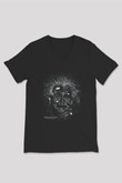 Einstein Siyah Unisex V Yaka Tişört T-Shirt
