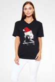 Einstein Siyah Unisex V Yaka Tişört T-Shirt