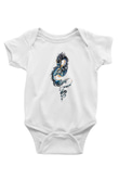 Ejderha Baskılı Beyaz Unisex Bebek Body - Zıbın