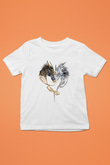 Ejderha Baskılı Beyaz Unisex Beyaz Çocuk Tişört - Tshirt
