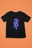 Ejderha Baskılı Unisex Siyah Çocuk Tişört - Tshirt