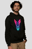 Ejderha Baskılı Unisex Siyah Hoodie