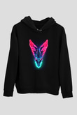Ejderha Baskılı Unisex Siyah Hoodie