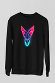 Ejderha Baskılı Unisex Siyah Sweatshirt