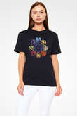 Ejderha Baskılı Unisex Siyah Tişört - Tshirt