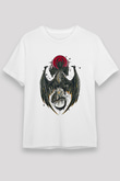 Ejderha Unisex Baskılı Beyaz Tişört - Tshirt