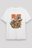 Ejderha Unisex Baskılı Beyaz Tişört - Tshirt