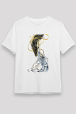 Ejderha Unisex Baskılı Beyaz Tişört - Tshirt