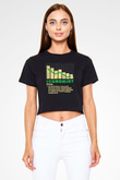 Ekonomist Siyah  Crop Top Tişört