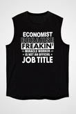 Ekonomist Siyah Unisex Kolsuz Tişört