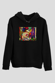 Ekspresyonizm Siyah Unisex Hoodie
