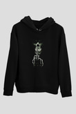 El Hareketi Yapan Kurukafa Siyah  Unisex Hoodie