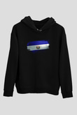 El Salvador Bayrağı Baskılı Unisex Siyah Hoodie