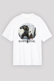 Elden Ring Baskılı Beyaz Unisex Oversize Tişört - Tshirt